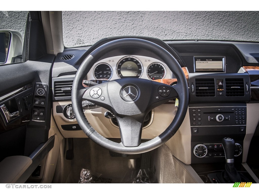 2010 Mercedes-Benz GLK 350 Almond/Black Steering Wheel Photo #80044238