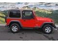 Flame Red 2002 Jeep Wrangler X 4x4 Exterior