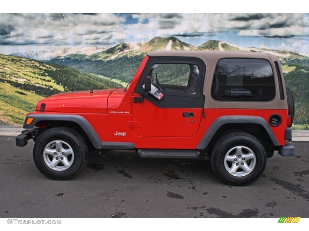 Flame Red 2002 Jeep Wrangler X 4x4 Exterior Photo #80044427