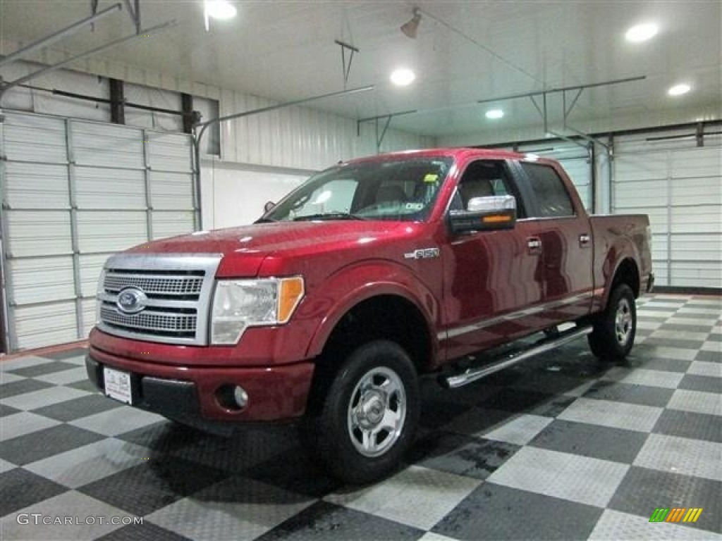 2010 F150 Platinum SuperCrew - Red Candy Metallic / Medium Stone Leather/Sienna Brown photo #3