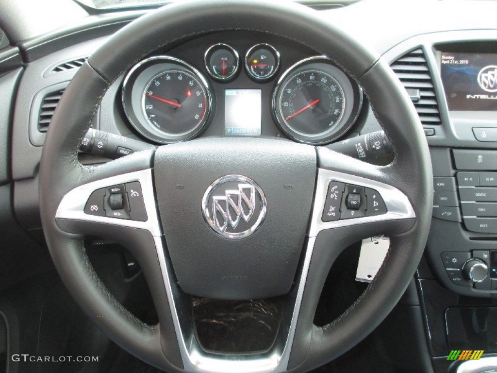 2013 Buick Regal Standard Regal Model Ebony Steering Wheel Photo #80054917