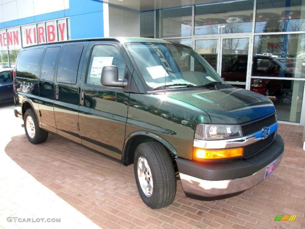 2013 Express LT 1500 Passenger Van - Dark Green Metallic / Medium Pewter photo #12