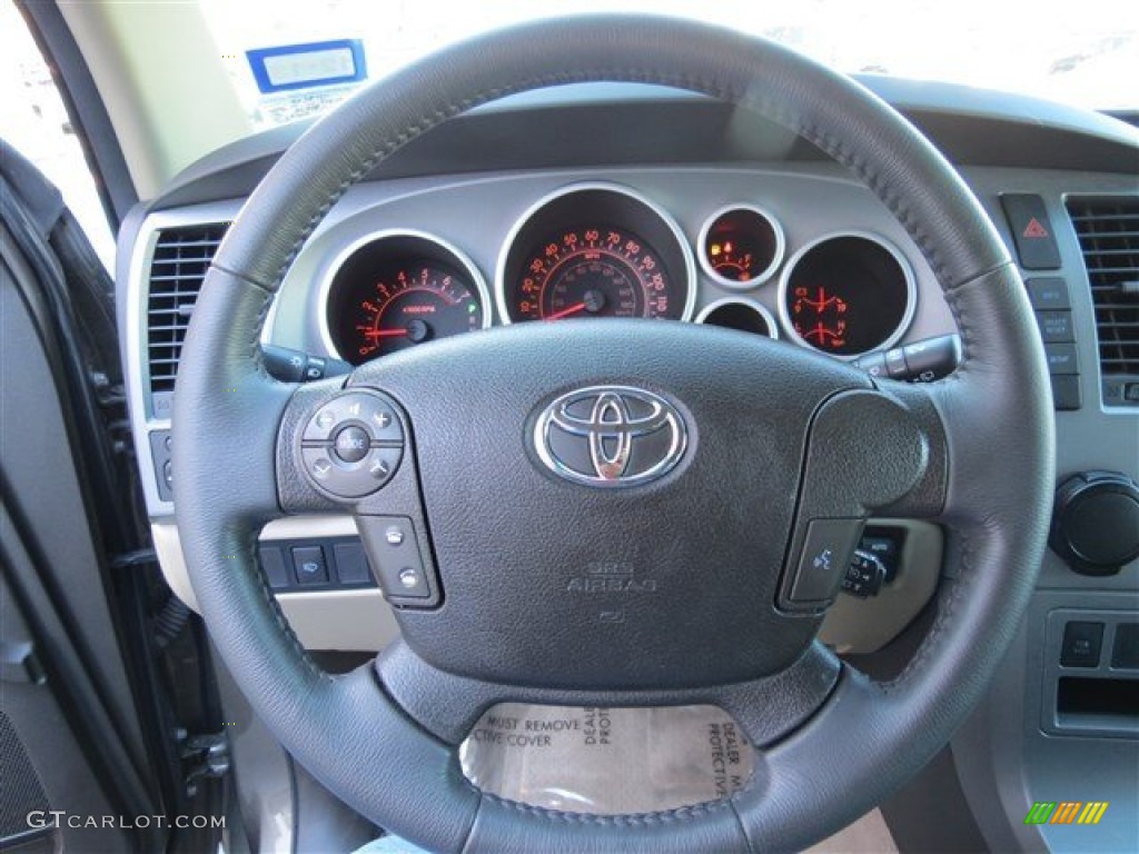 2010 Toyota Sequoia SR5 Sand Beige Steering Wheel Photo #80064046