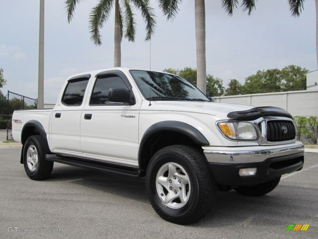 2003 Tacoma V6 PreRunner Double Cab - Super White / Charcoal photo #1