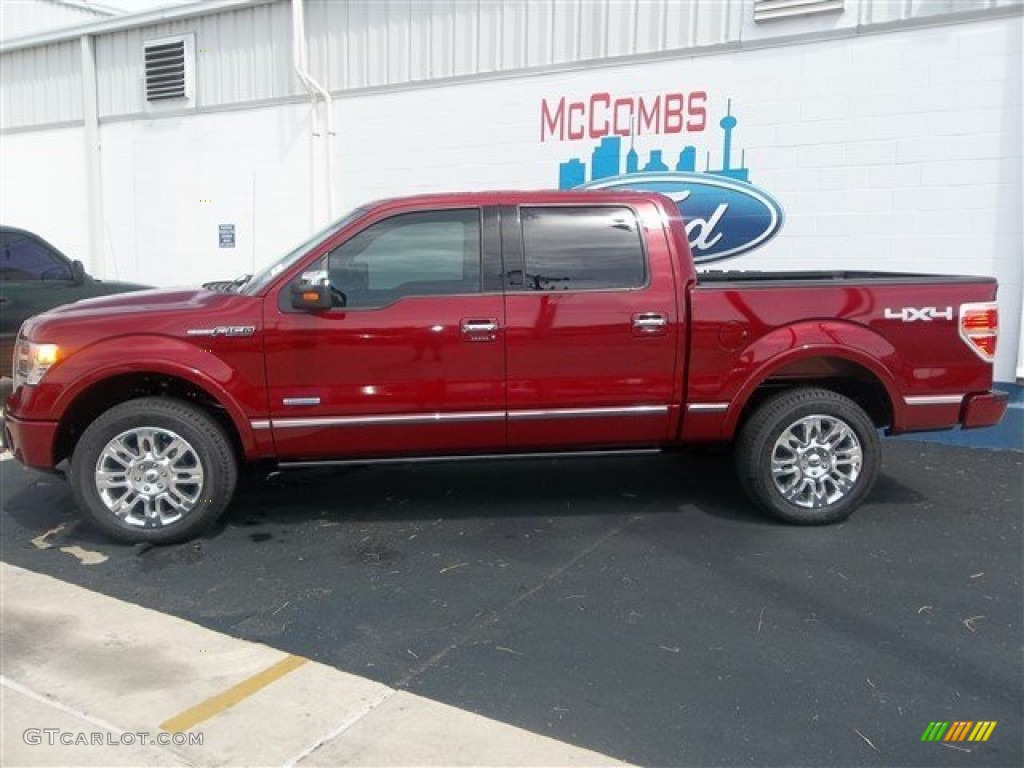 2013 F150 Platinum SuperCrew 4x4 - Ruby Red Metallic / Platinum Unique Pecan Leather photo #3