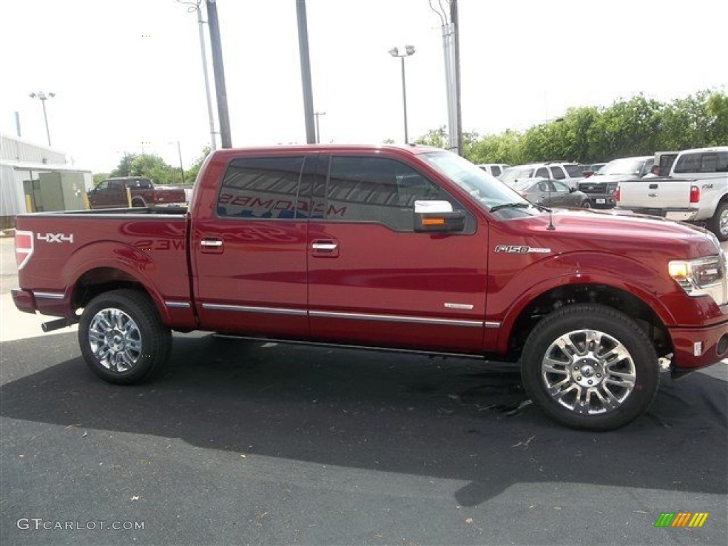 2013 F150 Platinum SuperCrew 4x4 - Ruby Red Metallic / Platinum Unique Pecan Leather photo #9