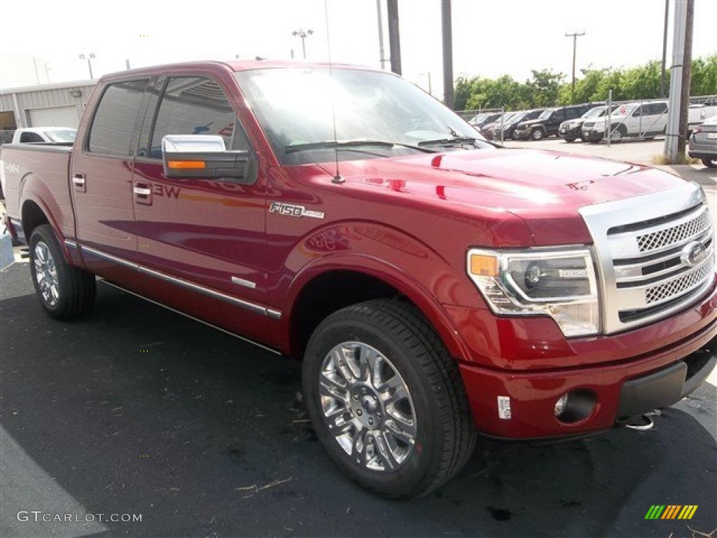 2013 F150 Platinum SuperCrew 4x4 - Ruby Red Metallic / Platinum Unique Pecan Leather photo #10