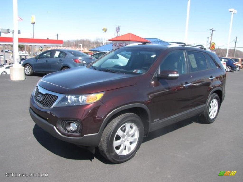 2011 Sorento LX AWD - Dark Cherry / Black photo #1