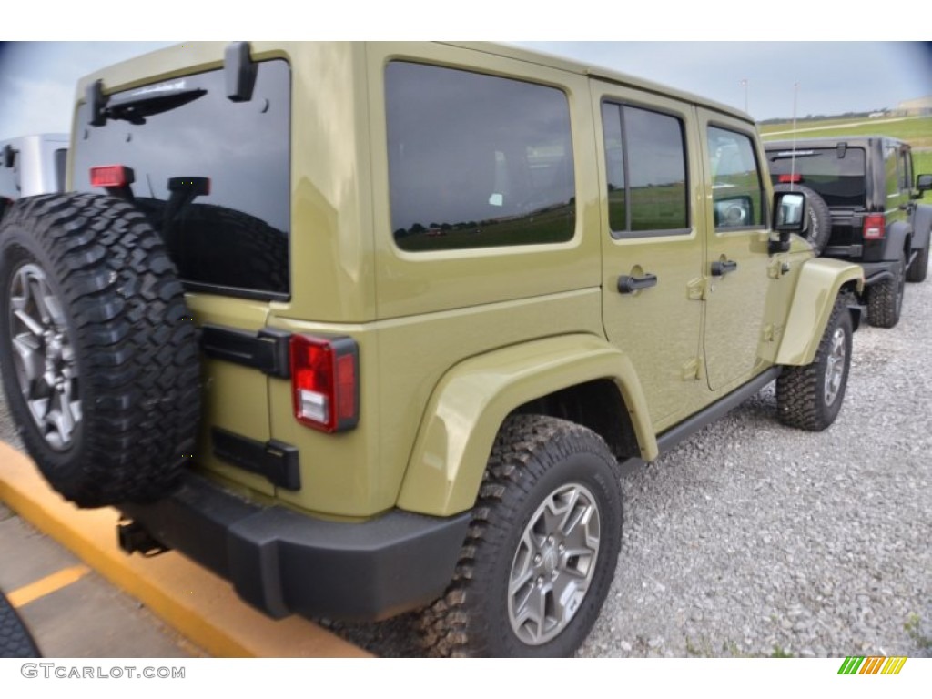 2013 Wrangler Unlimited Rubicon 4x4 - Commando Green / Black photo #3
