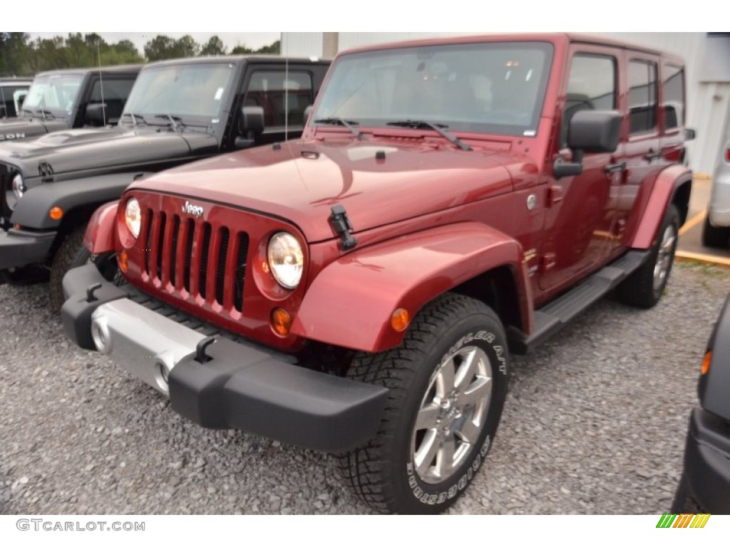 Deep Cherry Red Crystal Pearl 2013 Jeep Wrangler Unlimited Sahara 4x4 Exterior Photo #80077623