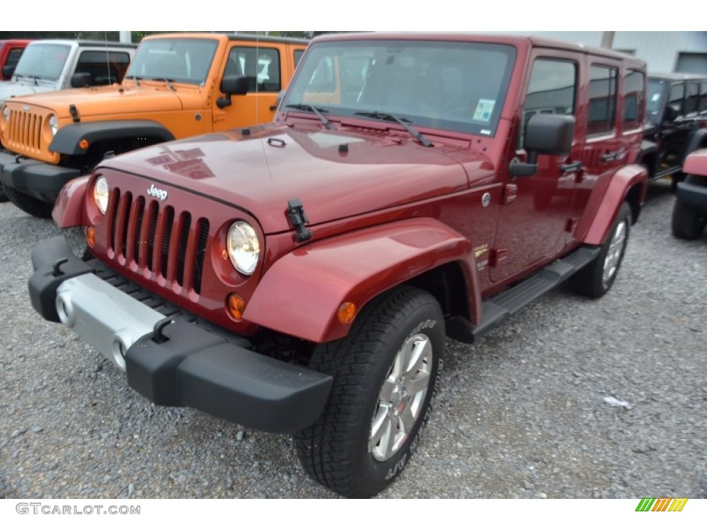 Deep Cherry Red Crystal Pearl 2013 Jeep Wrangler Unlimited Sahara 4x4 Exterior Photo #80078331