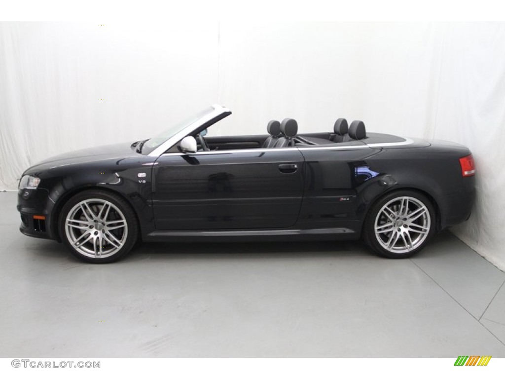 Phantom Black Pearl Effect 2008 Audi RS4 4.2 quattro Convertible Exterior Photo #80080268
