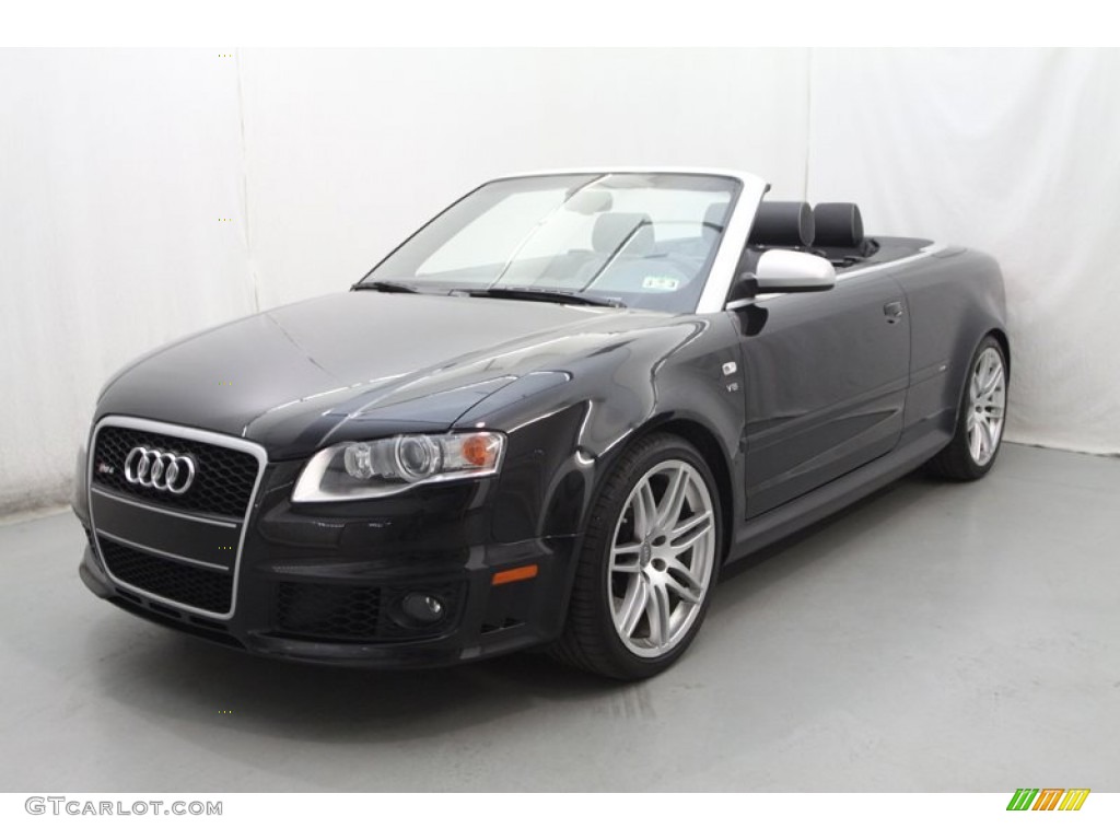 Phantom Black Pearl Effect 2008 Audi RS4 4.2 quattro Convertible Exterior Photo #80080450