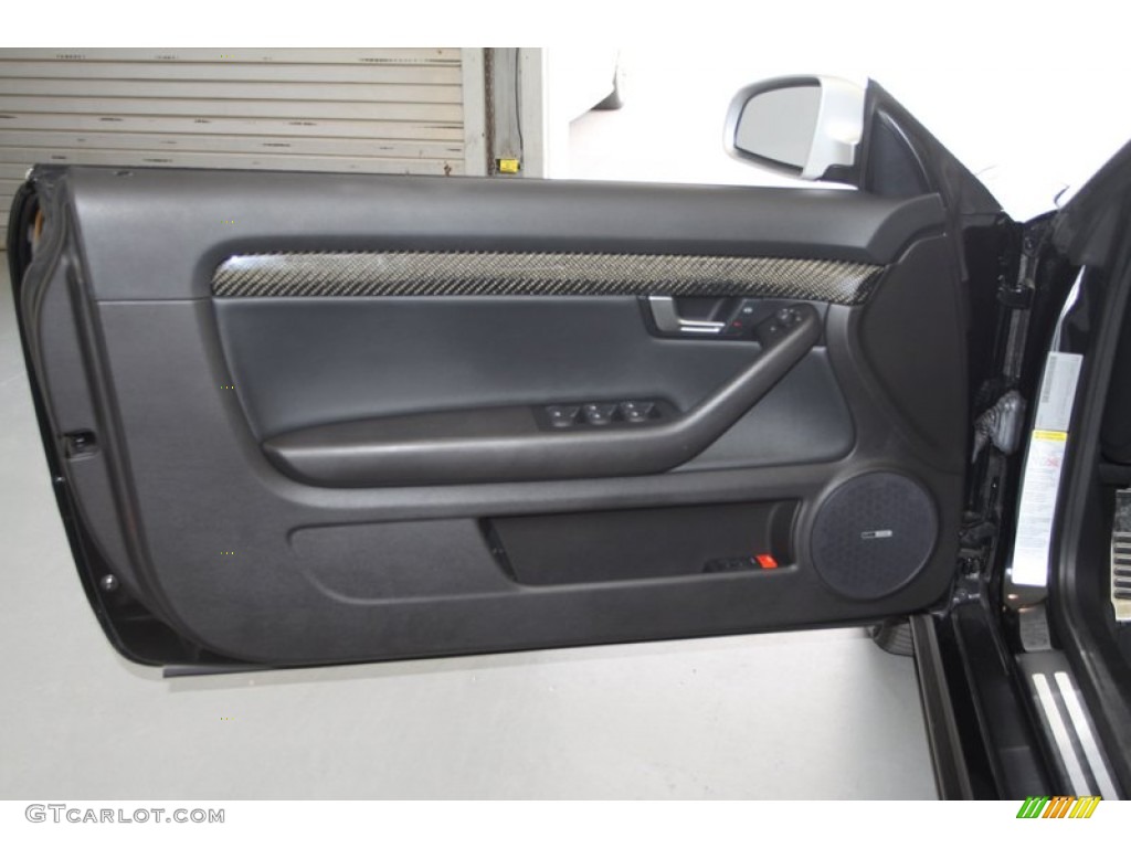 2008 Audi RS4 4.2 quattro Convertible Black Door Panel Photo #80080487