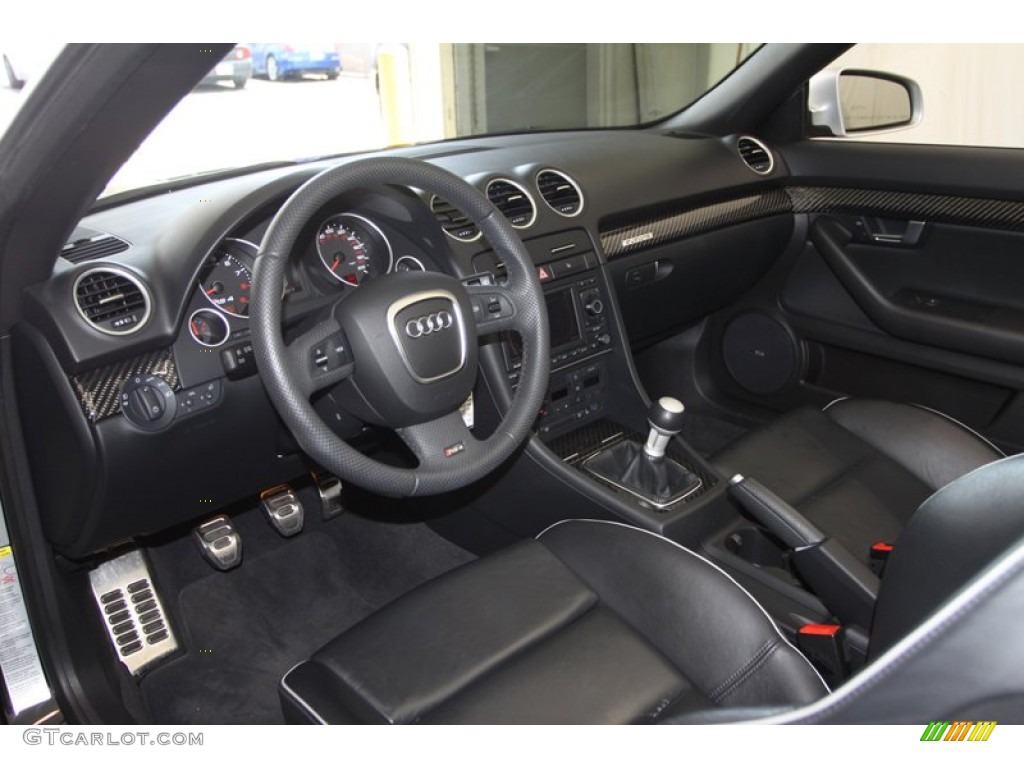 Black Interior 2008 Audi RS4 4.2 quattro Convertible Photo #80080502