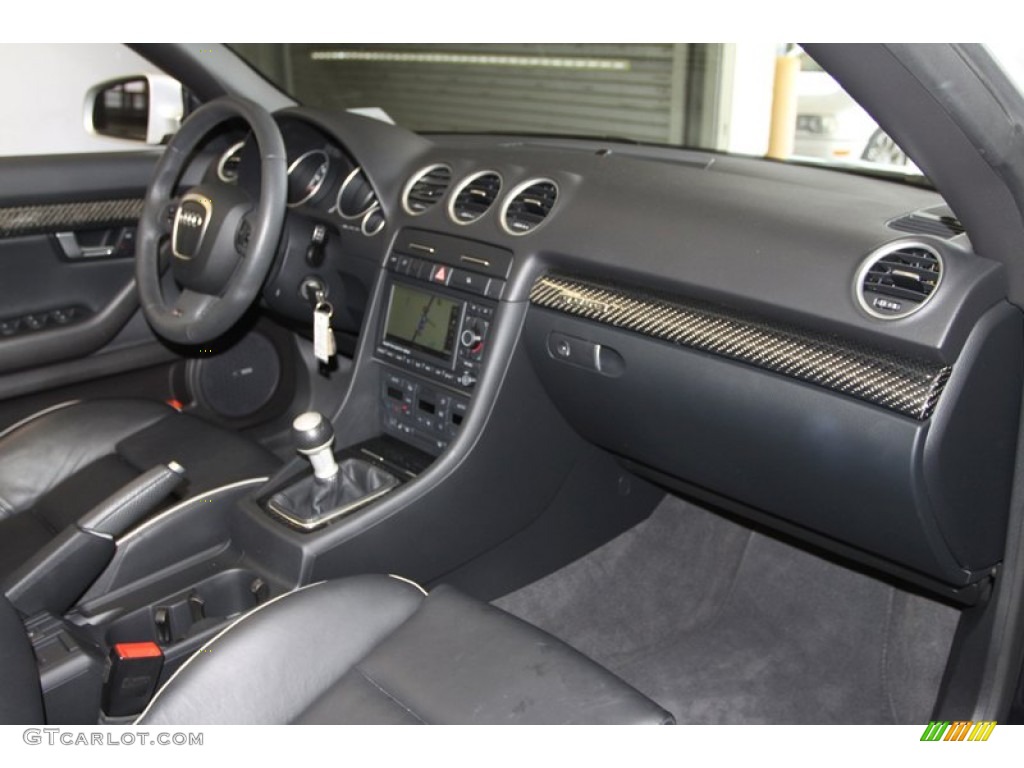 2008 Audi RS4 4.2 quattro Convertible Black Dashboard Photo #80080824