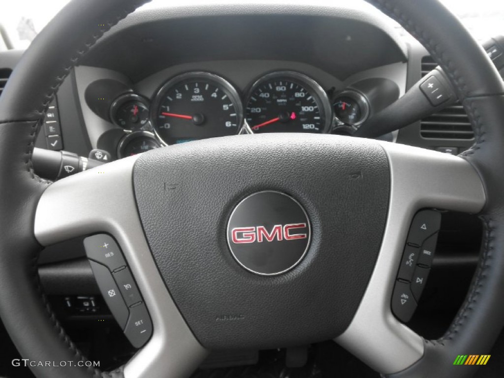 2013 Sierra 1500 SLE Crew Cab 4x4 - Stealth Gray Metallic / Ebony photo #8