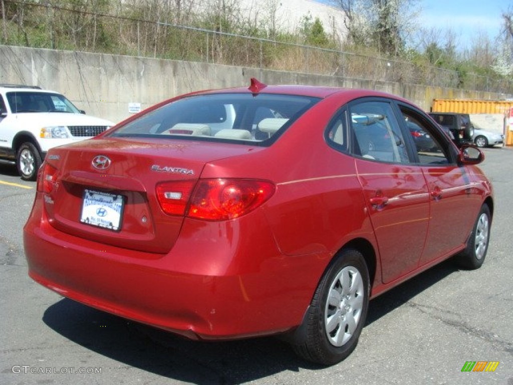 2009 Elantra GLS Sedan - Apple Red Pearl / Beige photo #4