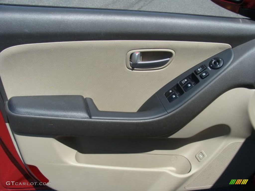 2009 Elantra GLS Sedan - Apple Red Pearl / Beige photo #7