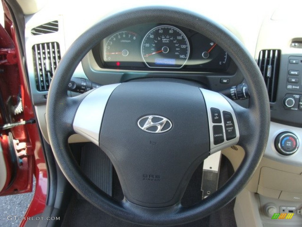 2009 Elantra GLS Sedan - Apple Red Pearl / Beige photo #12