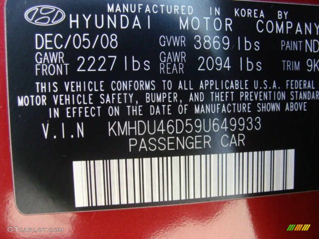2009 Elantra GLS Sedan - Apple Red Pearl / Beige photo #29