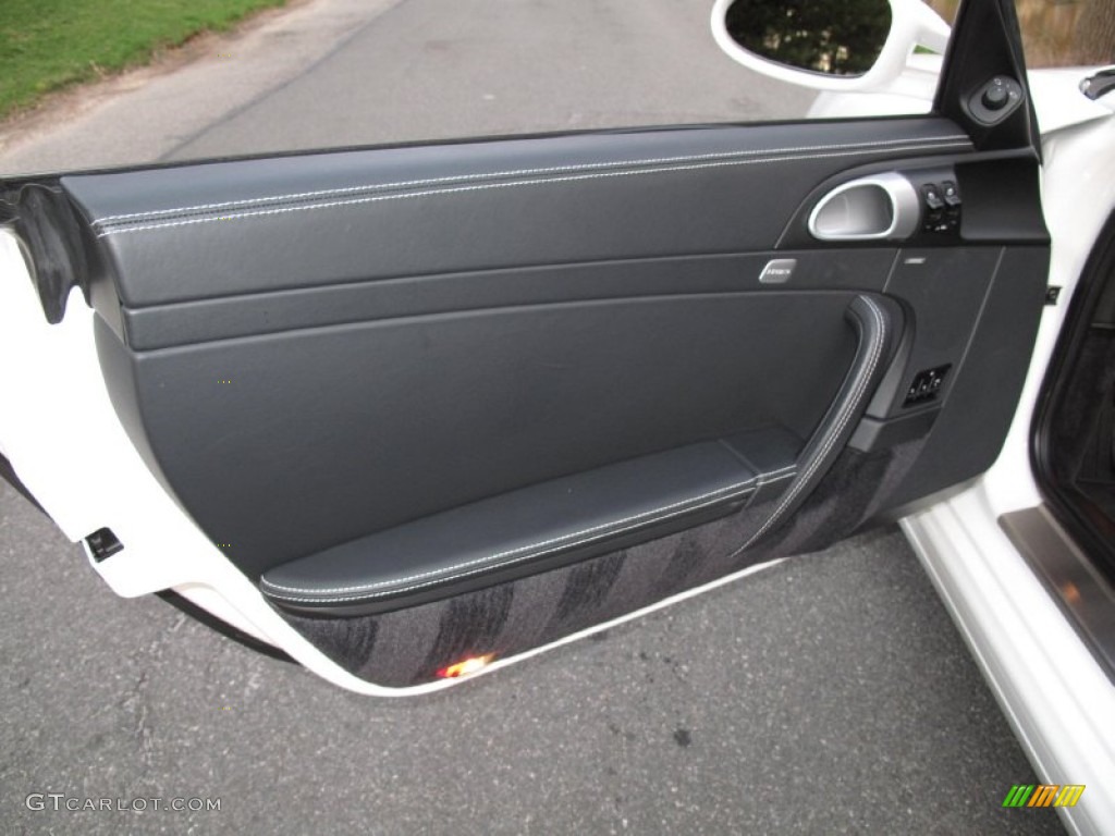 2009 Porsche 911 Turbo Cabriolet Black Door Panel Photo #80087784