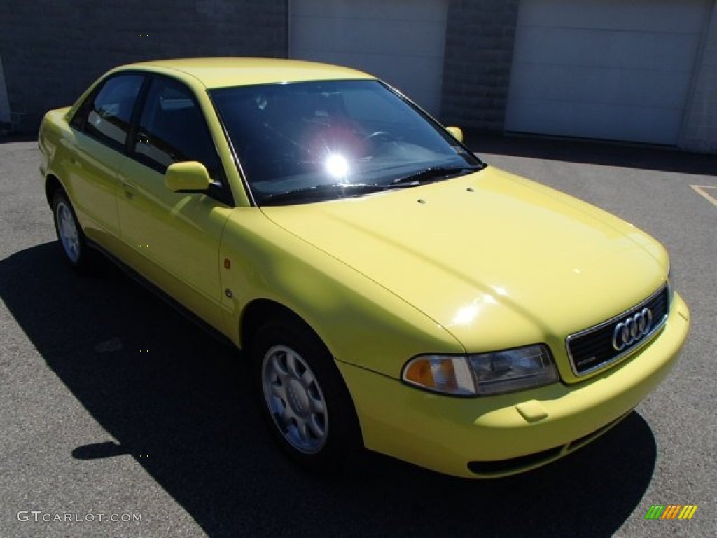 1997 A4 1.8T quattro Sedan - Brilliant Yellow / Black photo #2
