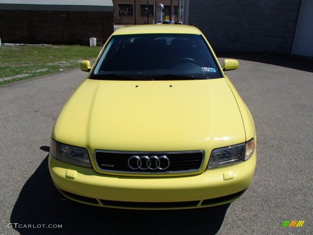 1997 A4 1.8T quattro Sedan - Brilliant Yellow / Black photo #3
