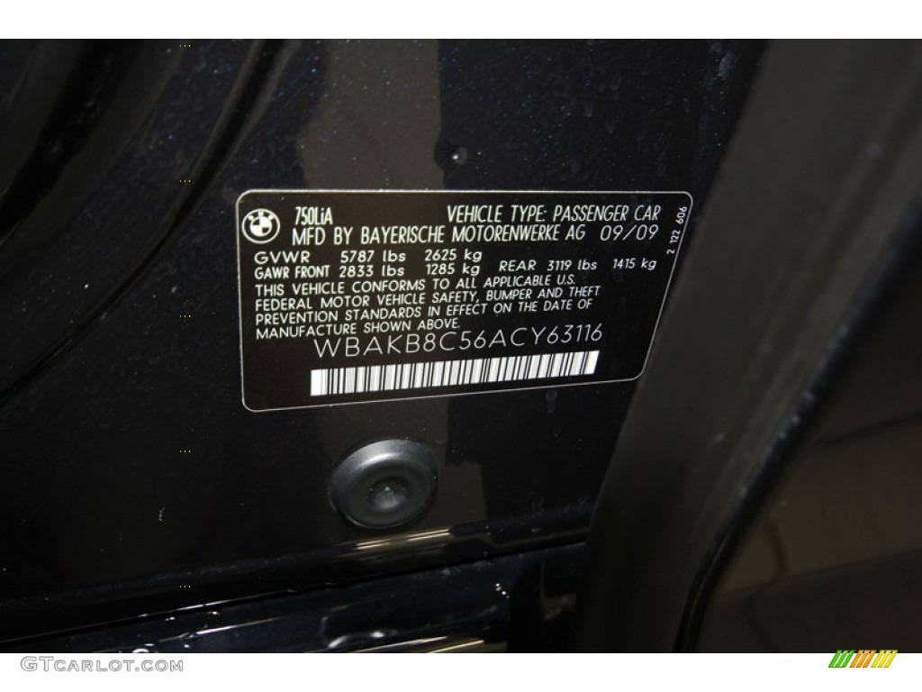 2010 7 Series 750Li Sedan - Carbon Black Metallic / Black Nappa Leather photo #9
