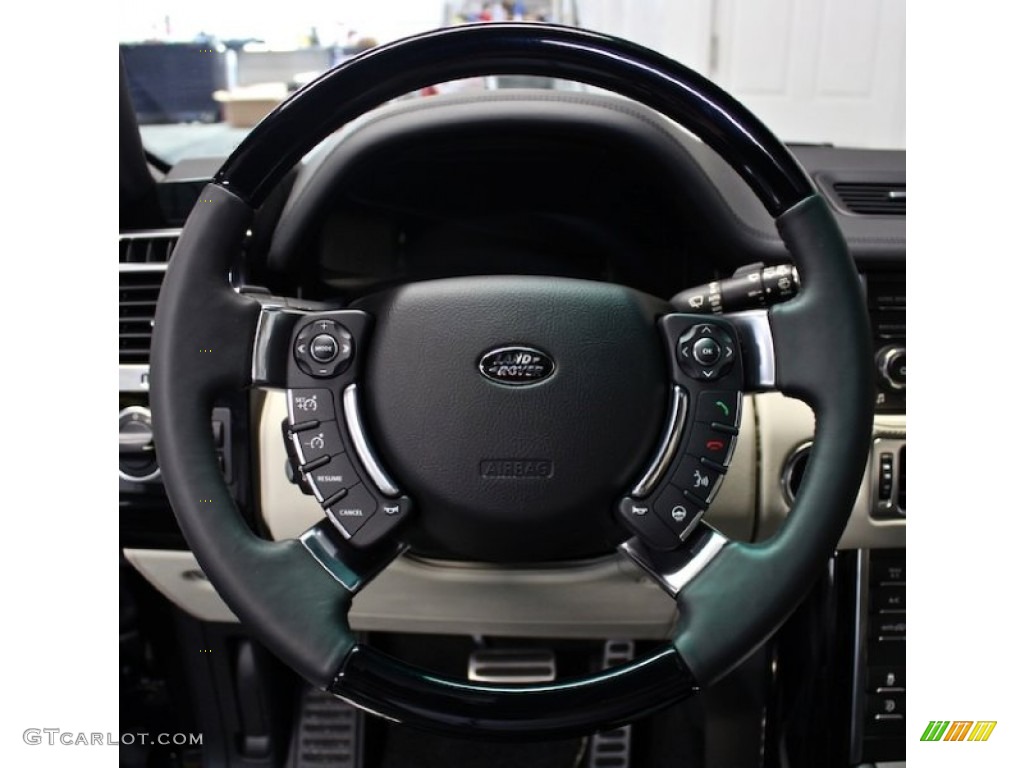2012 Land Rover Range Rover Autobiography Duo-Tone Ivory/Jet Steering Wheel Photo #80091259