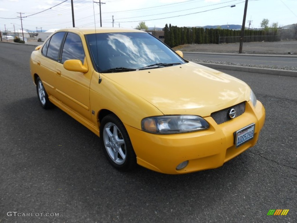 2003 Sentra SE-R - Sunburst Yellow / Stone Gray photo #4