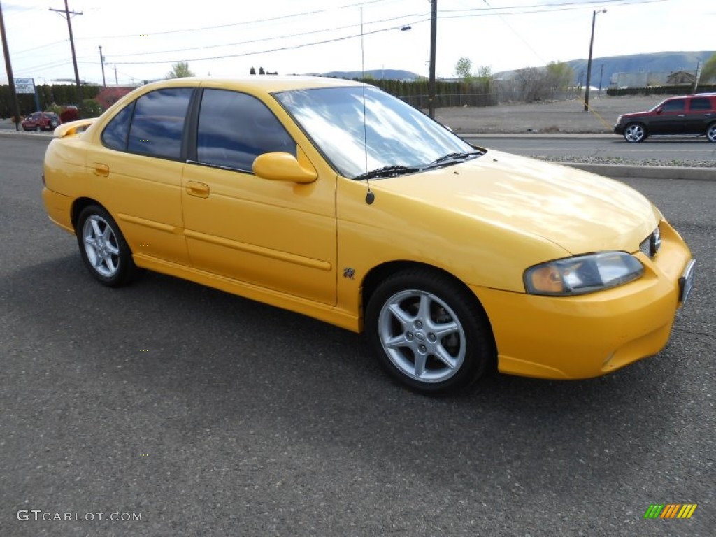 2003 Sentra SE-R - Sunburst Yellow / Stone Gray photo #6