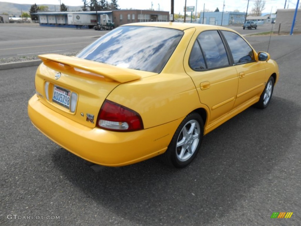 2003 Sentra SE-R - Sunburst Yellow / Stone Gray photo #8