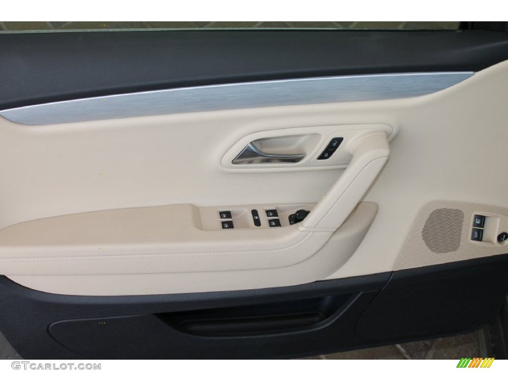 2013 Volkswagen CC R-Line Desert Beige/Black Door Panel Photo #80095750