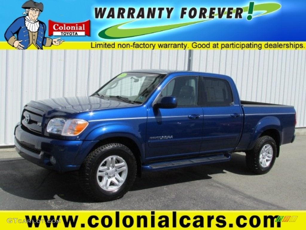 2005 Tundra Limited Double Cab 4x4 - Spectra Blue Mica / Taupe photo #1