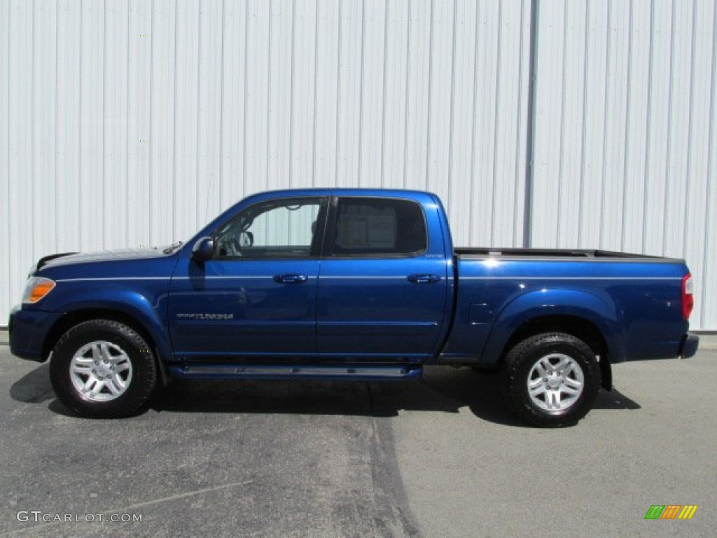 2005 Tundra Limited Double Cab 4x4 - Spectra Blue Mica / Taupe photo #2