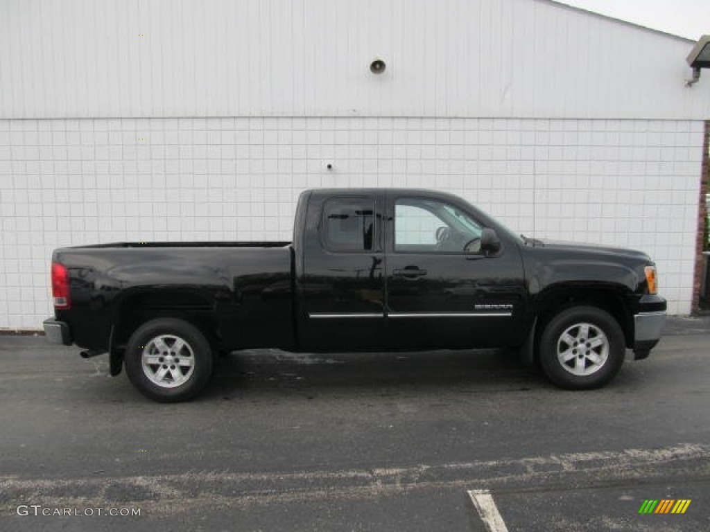 2010 Sierra 1500 SLE Extended Cab 4x4 - Carbon Black Metallic / Ebony photo #7