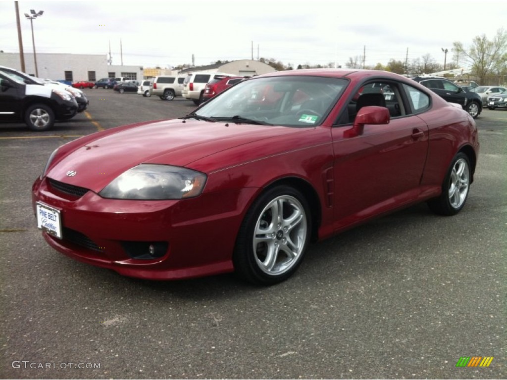 2006 Tiburon GT - Electric Red / Black/Red photo #1