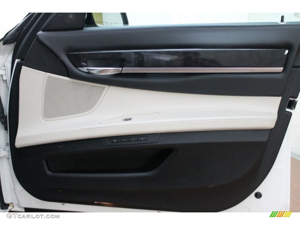 2011 BMW 7 Series 750Li Sedan Oyster/Black Door Panel Photo #80098330