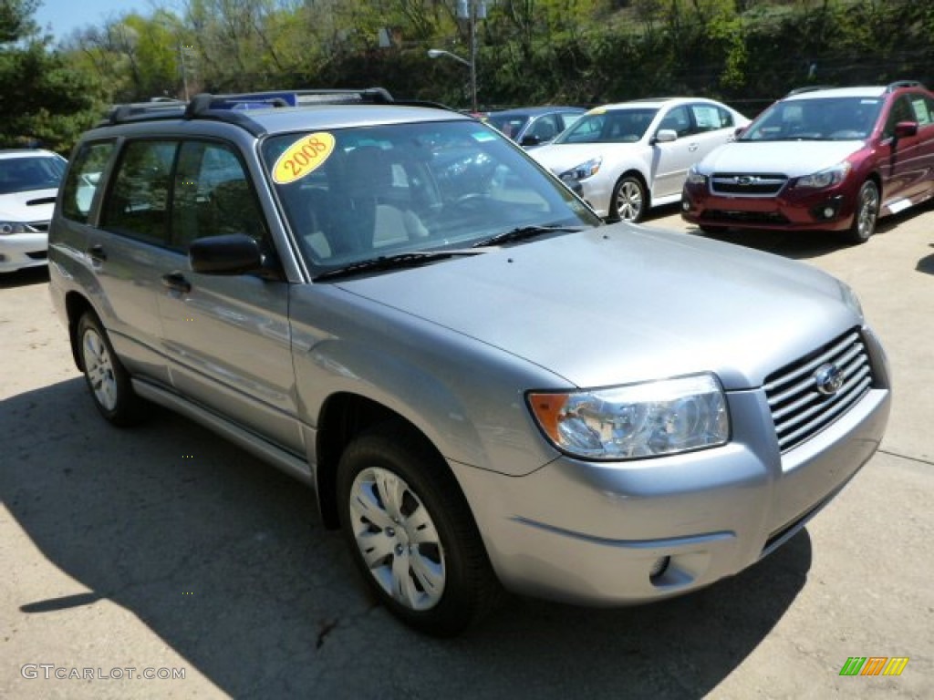 2008 Forester 2.5 X - Steel Silver Metallic / Graphite Gray photo #6