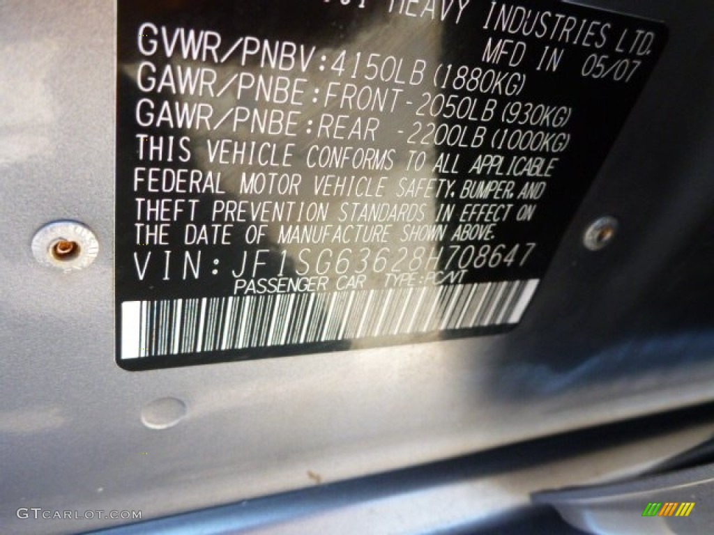 2008 Forester 2.5 X - Steel Silver Metallic / Graphite Gray photo #17