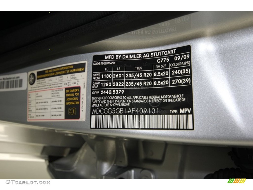 2010 GLK Color Code 775 for Iridium Silver Metallic Photo #80098843