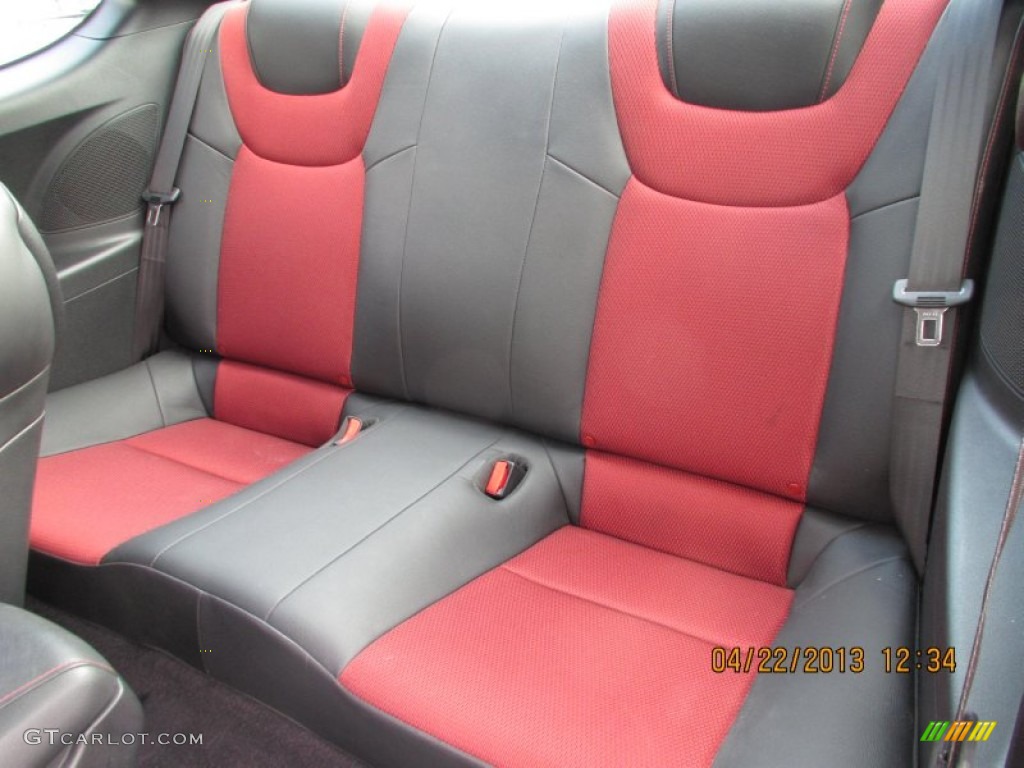 Black Leather/Red Cloth Interior 2012 Hyundai Genesis Coupe 2.0T R-Spec Photo #80099547