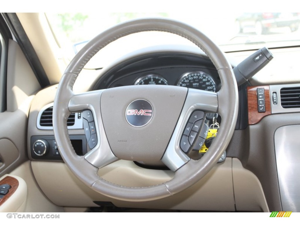 2008 GMC Yukon XL SLT Light Tan Steering Wheel Photo #80100469