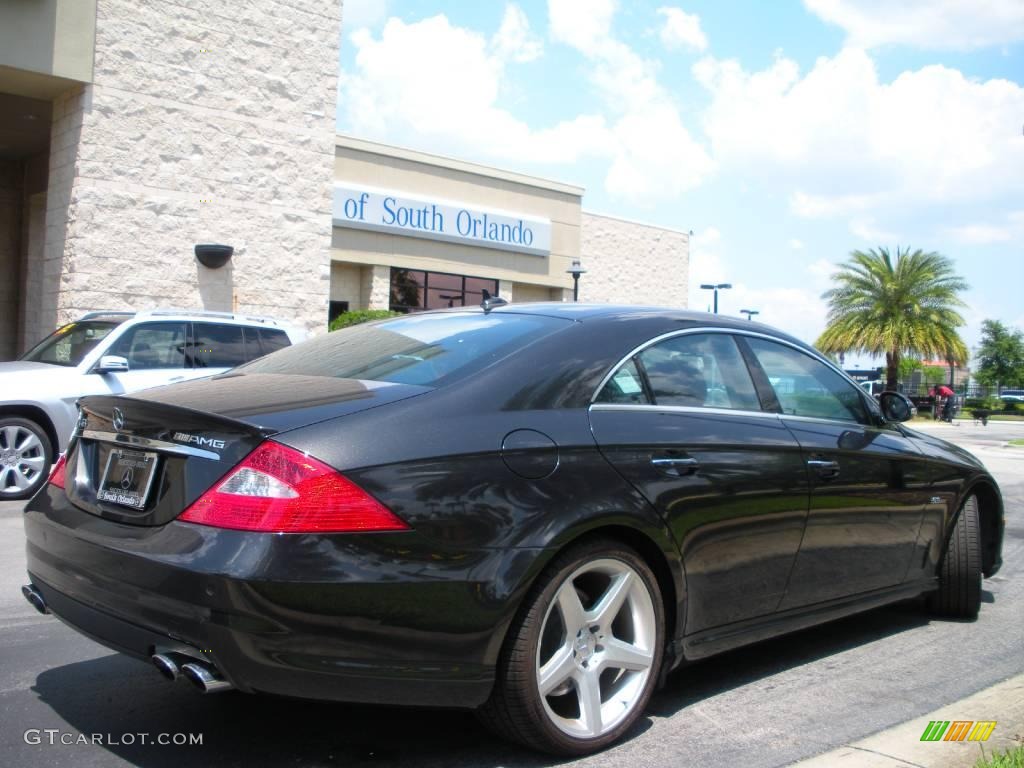 2008 CLS 63 AMG - designo Platinum Black Metallic / Sunset Red photo #6