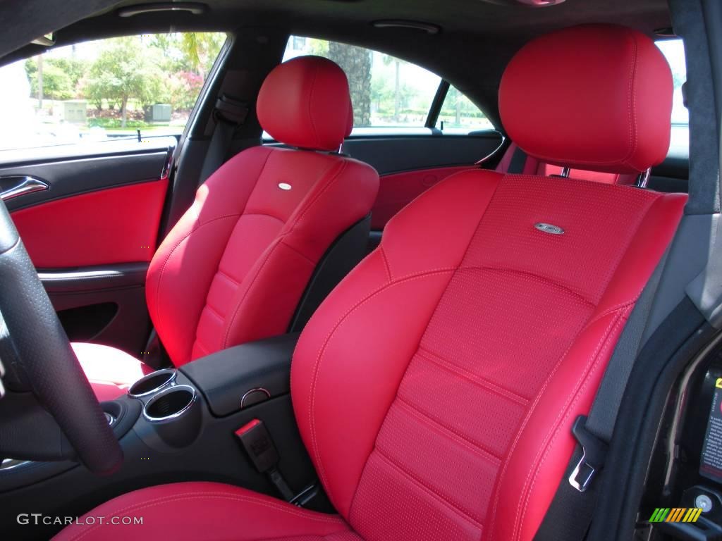 2008 CLS 63 AMG - designo Platinum Black Metallic / Sunset Red photo #14