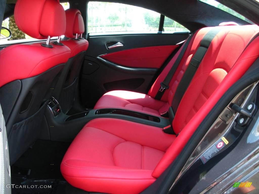 2008 CLS 63 AMG - designo Platinum Black Metallic / Sunset Red photo #15