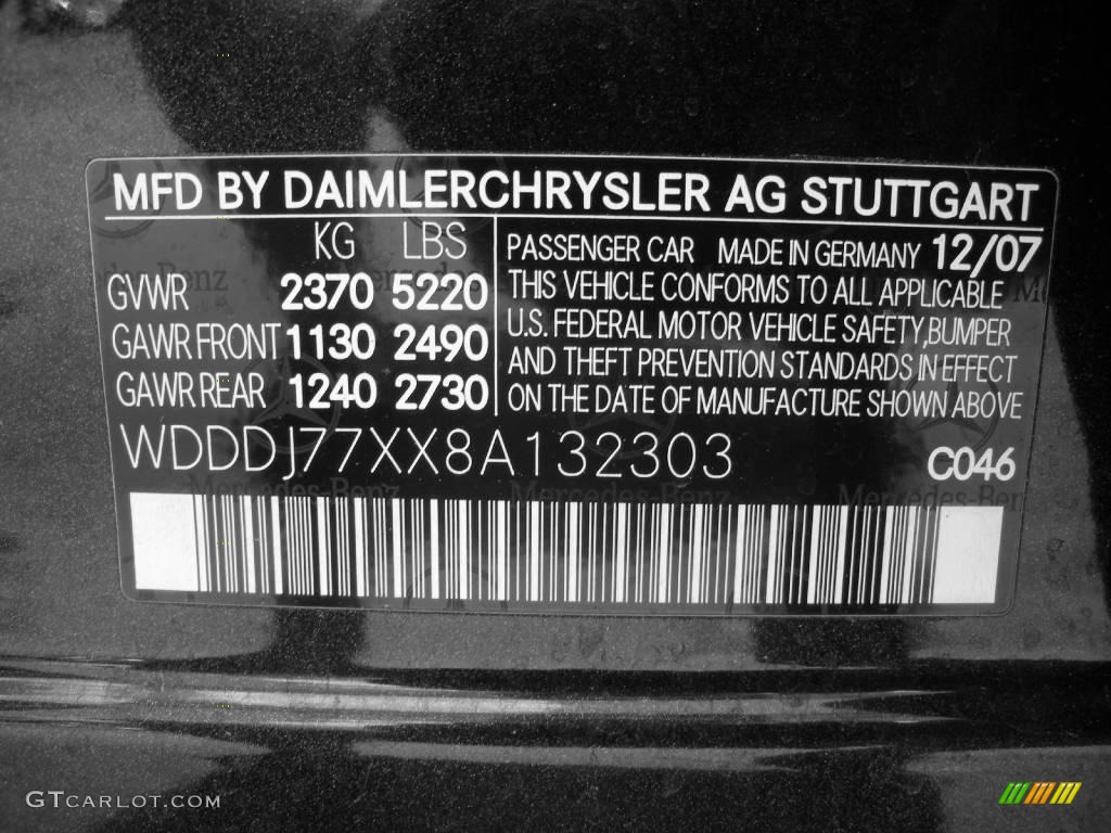 2008 CLS Color Code 046 for designo Platinum Black Metallic Photo #8010288