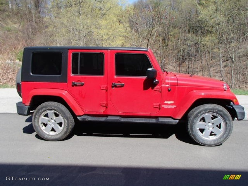 2010 Wrangler Unlimited Sahara 4x4 - Flame Red / Dark Slate Gray/Medium Slate Gray photo #1