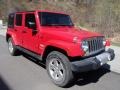 2010 Flame Red Jeep Wrangler Unlimited Sahara 4x4  photo #2